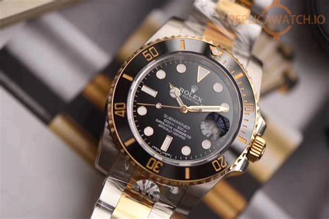 rolex submariner 2tone black ceramic replica|rolex submariner knockoff.